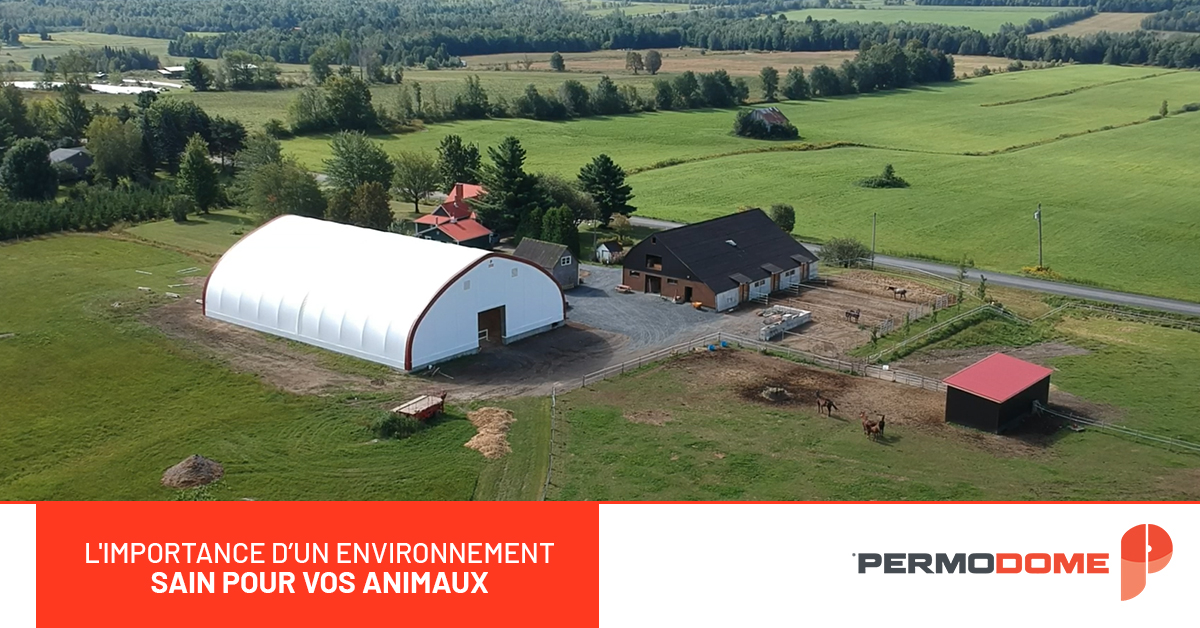 Image qui montre une structure modulaire de Permodome pour les animaux